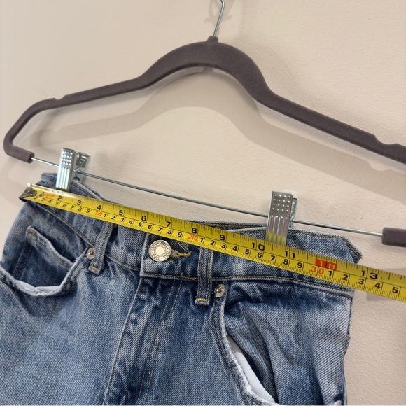 Zara- Wide Leg Blue Cargo Denim Jeans Size 0 - Picture 6 of 7